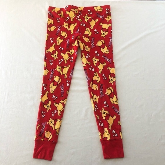 Disney Winnie The Pooh & Piglet Waffle Loungewear Pajamas Ladies Top L Bottom M - Picture 13 of 15